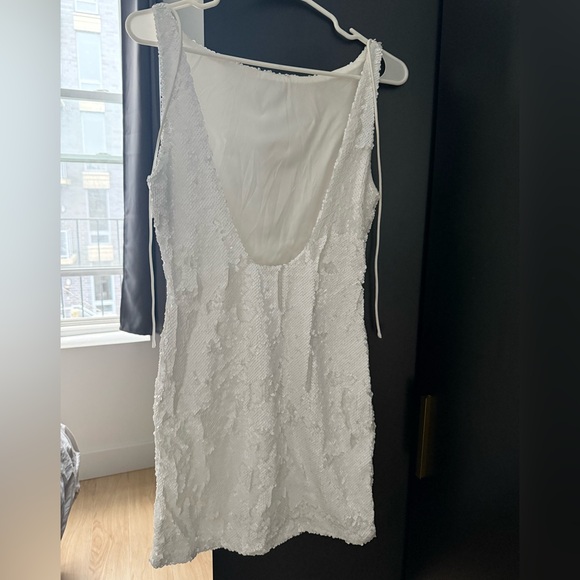Meshki AYLA Sequin Mini Dress, White, size medium, bridal bachelorette wedding - Picture 7 of 7